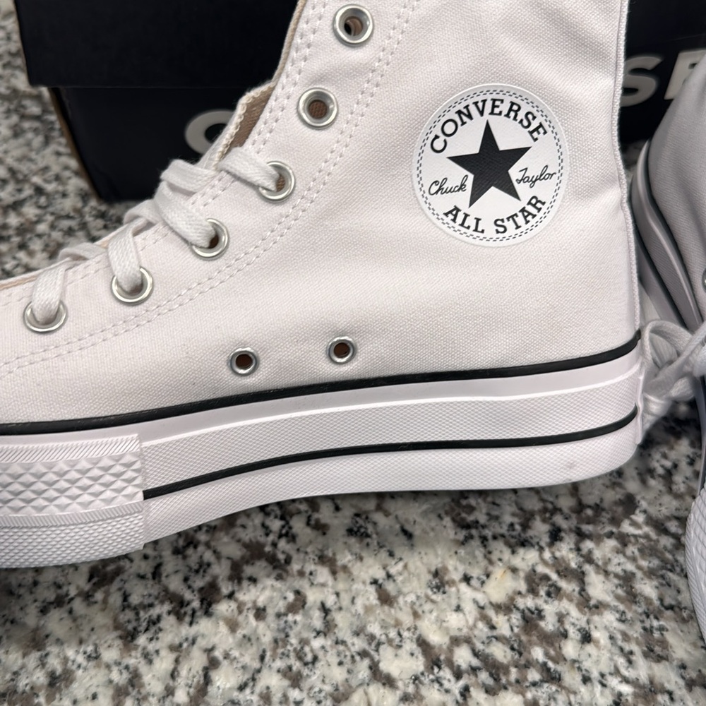 Converse Women's Classic White High-Tops - Picture 2 of 4